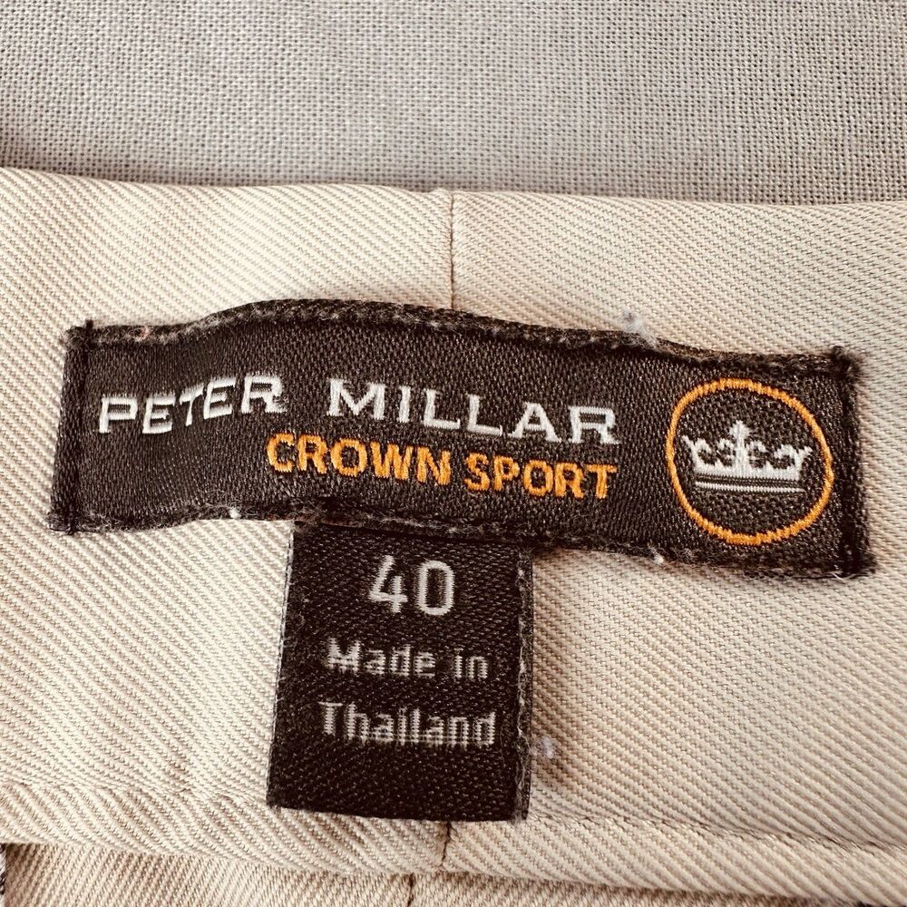 Peter Millar Crown Sport Mens Sz 40 Cream Colored Shorts 9” Inseam - Picture 2 of 10